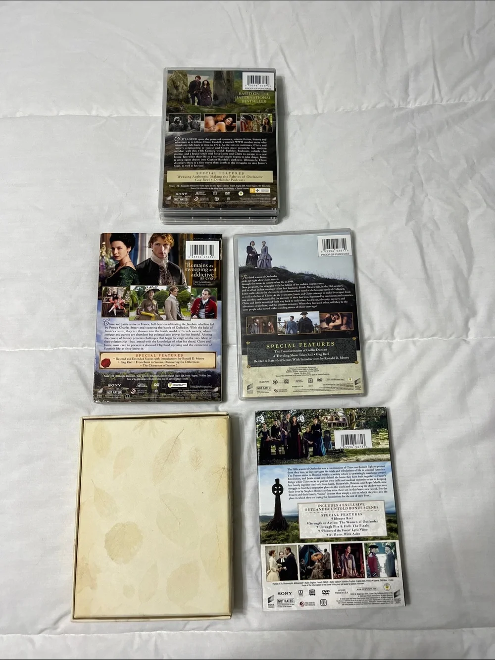 Sony Outlander DVD Set - Black, White, Gold, Beige Covers seasons 1-5